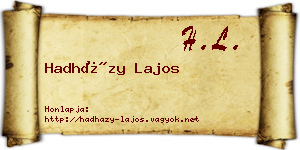 Hadházy Lajos névjegykártya