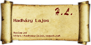 Hadházy Lajos névjegykártya